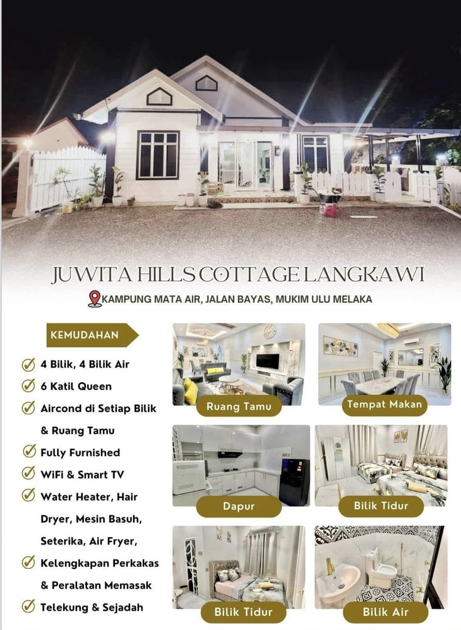 Read more about the article Juwita Hills Cottage Langkawi: Homestay 4 Bilik Lengkap di Kampung Mata Air
