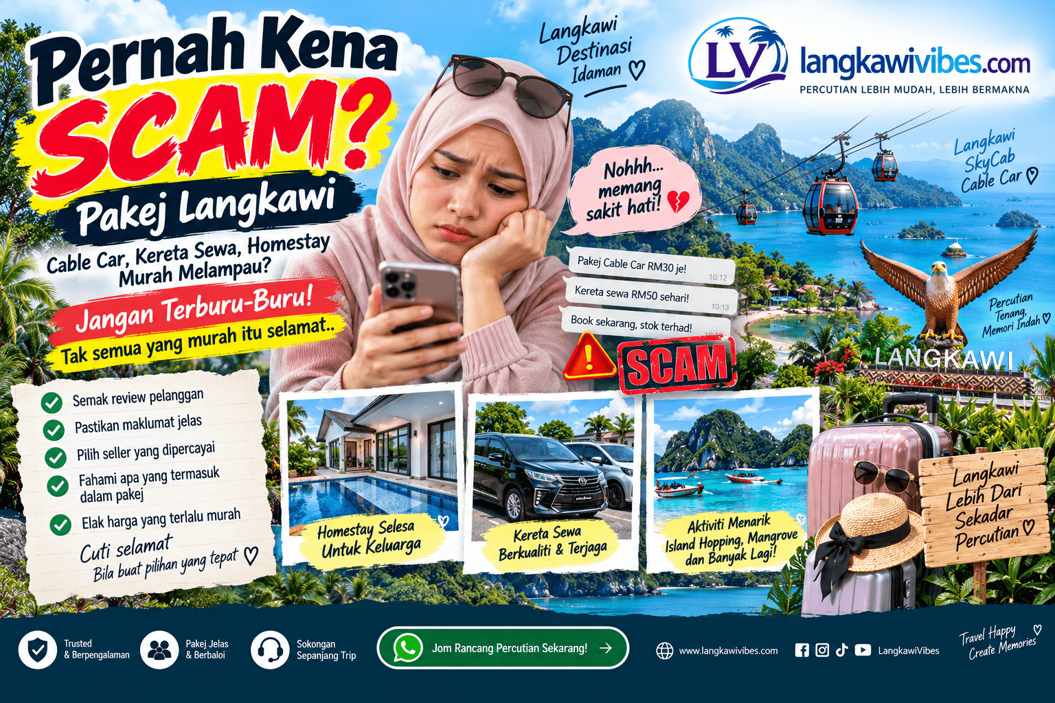 Read more about the article Pernah Kena Scam Pakej Langkawi? Ini Cara Elak Seller Palsu
