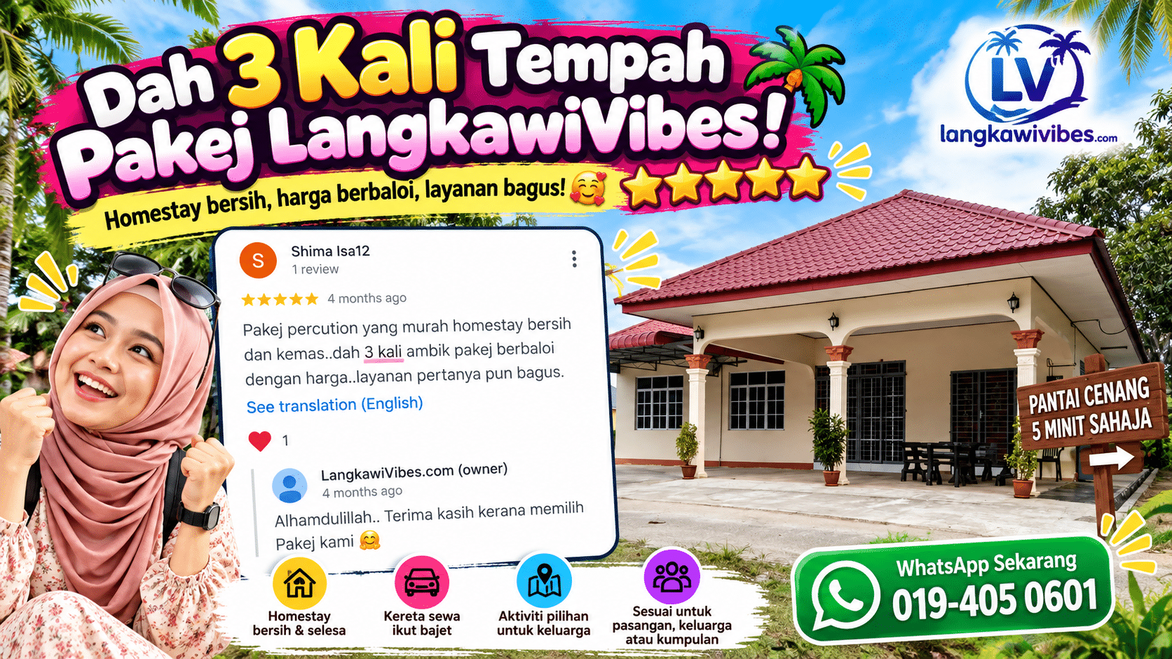 Read more about the article Review Pakej LangkawiVibes: Kenapa Pelanggan Sanggup Tempah Sampai 3 Kali?